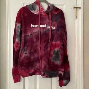 Burn Boot Camp Tie Dye Waffle Knit Hoodie VGUC size Small